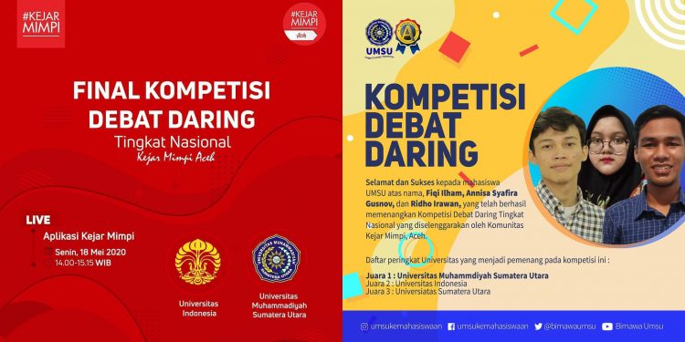 Lagi, UMSU Raih Juara  Kompetisi Debat Daring Nasional Komunitas Kejar Mimpi Aceh