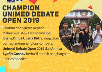Mahasiswa UMSU Raih Juara  1 dan Grandfinalist  Pada Kompetisi “UNIMED DEBATE OPEN 2019”