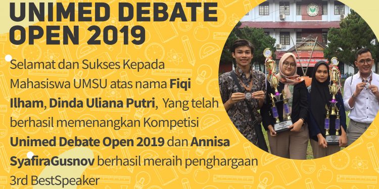 Mahasiswa UMSU Raih Juara  1 dan Grandfinalist  Pada Kompetisi “UNIMED DEBATE OPEN 2019”
