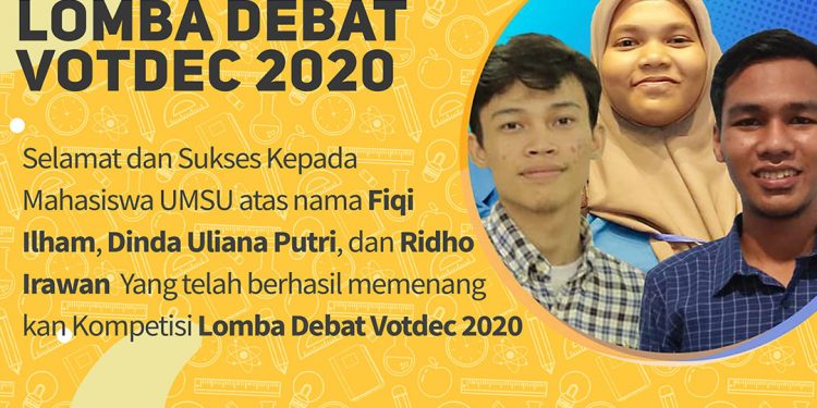 Tim Debat UMSU Raih Juara 1 Lomba Debat Votdec 2020, Universitas Airlangga