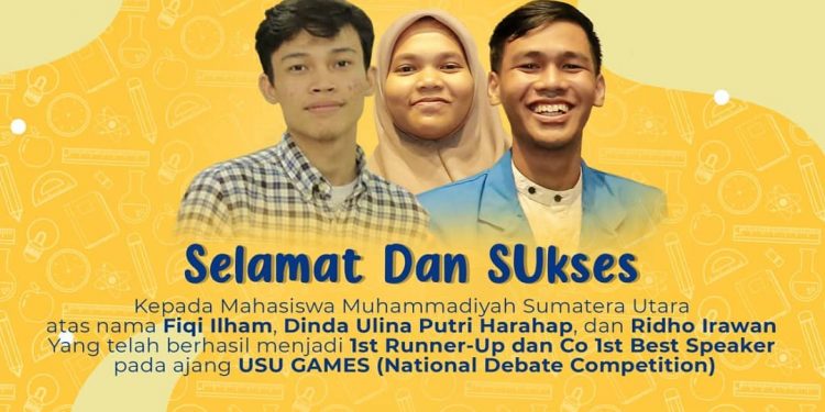 UMSU Raih 1st Runner up dan Co 1st Best Speaker Pada Ajang USU GAMES (National Debate Competition)