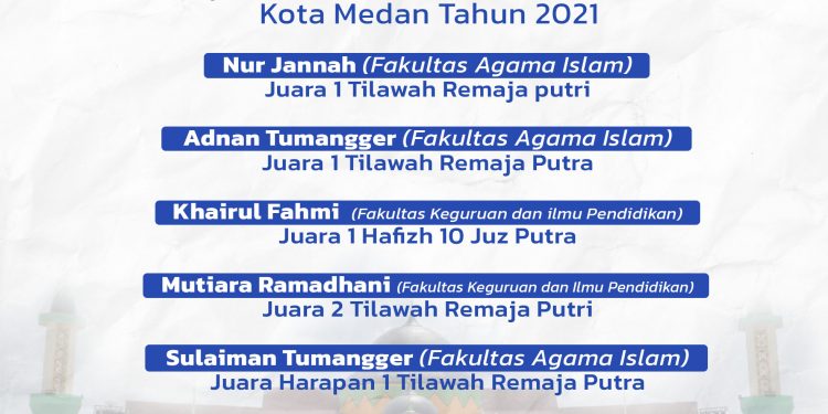 Selamat Kepada Mahasiswa UMSU Pemenang MTQ ke-54 Kota Medan