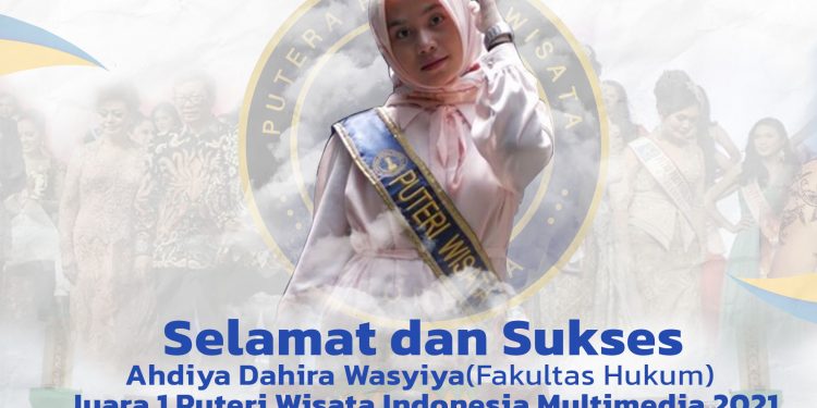 Mahasiswi Fakultas Hukum UMSU Juara 1 Puteri Wisata Indonesia Multimedia 2021