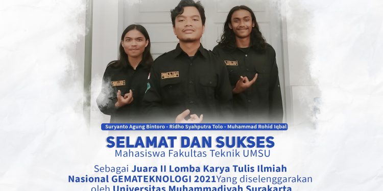 Mahasiswa UMSU Juara II Lomba Karya Tulis Ilmiah Nasional (GEMATEKNOLOGI) 2021