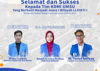 Mahasiswa UMSU Berhasil Menjadi Juara I di Lingkungan Wilayah I Pada Kompetisi Debat Mahasiswa Indonesia (KDMI) 2021