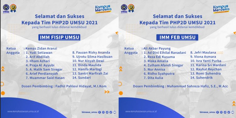 2 Tim Mahasiswa UMSU Lolos Pendanaan PHP2D 2021