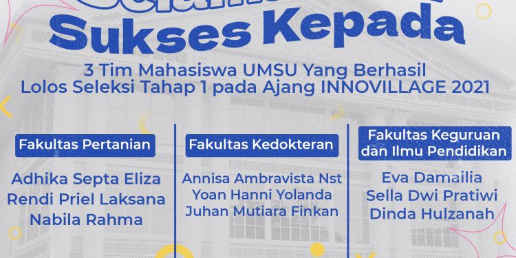 3 Tim Mahasiswa UMSU Lolos Seleksi Tahap 1 Pada Ajang INNOVILLAGE 2021