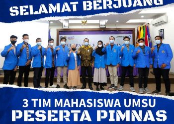 REKTOR UMSU MELEPAS 3 TIM MAHASISWA KE PEKAN ILMIAH MAHASISWA NASIONAL(PIMNAS) KE 33