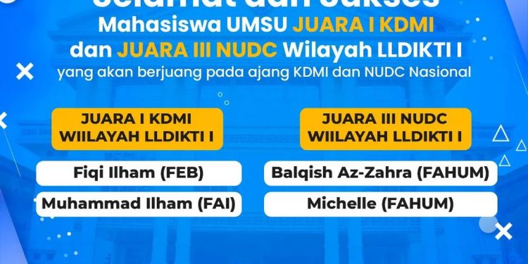 Mahasiswa UMSU Juara KDMI dan NUDC Wilayah LLDIKTI I