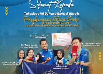 UMSU PERAIH MEDALI EMAS KELAS POSTER PKM-PM 1 DALAM AJANG PIMNAS KE 35