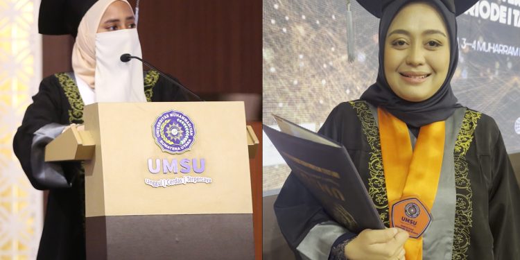 Dua Mahasiswi UMSU Asal Singapura dan Malaysia di Wisuda