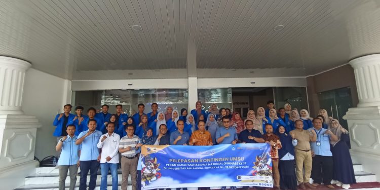 REKTOR UMSU LEPAS 12 KONTINGEN MENUJU PIMNAS DAN KMI EXPO 2024