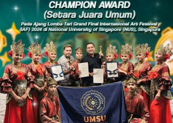 UKM Tari UMSU Raih Juara Umum di Grand Final International Art Festival 2024 di Singapore