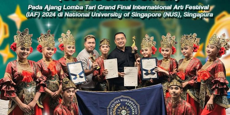 UKM Tari UMSU Raih Juara Umum di Grand Final International Art Festival 2024 di Singapore