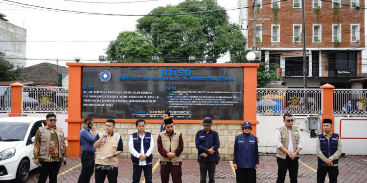 UMSU Lepas Empat Tim PKM Tanggap Bencana ke Aceh dan Sumatera Utara