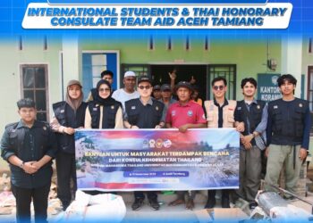 Mahasiswa Internasional UMSU Bersama Konsulat Kehormatan Thailand Salurkan Bantuan Kemanusiaan ke Aceh Tamiang