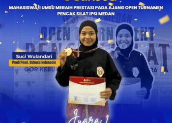 Mahasiswa FKIP UMSU Raih Juara 1 Ganda Putri Dewasa pada Ajang Open Turnamen Pencak Silat IPSI MEDAN