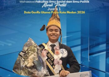 Mahasiswa FISIP UMSU Raih Juara 1 Duta GenRe Utama Putra Kota Medan 2026