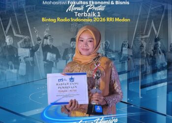 Mahasiswi FEB UMSU Raih Terbaik 1 Bintang Radio Indonesia 2026 RRI Medan